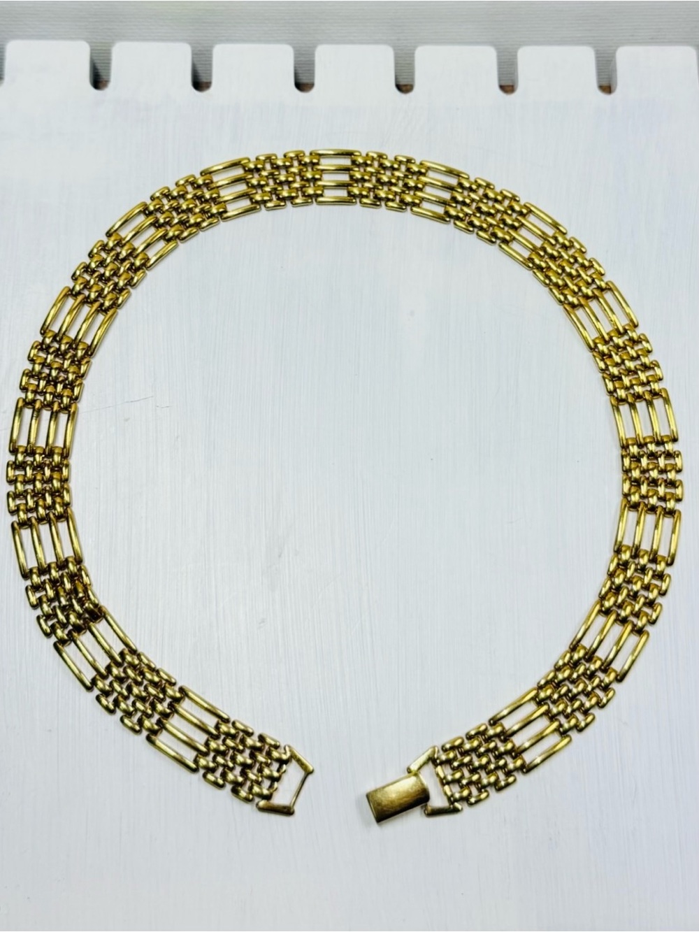Vintage Napier gold tone multi-row link choker necklace Women’s costume jewelry